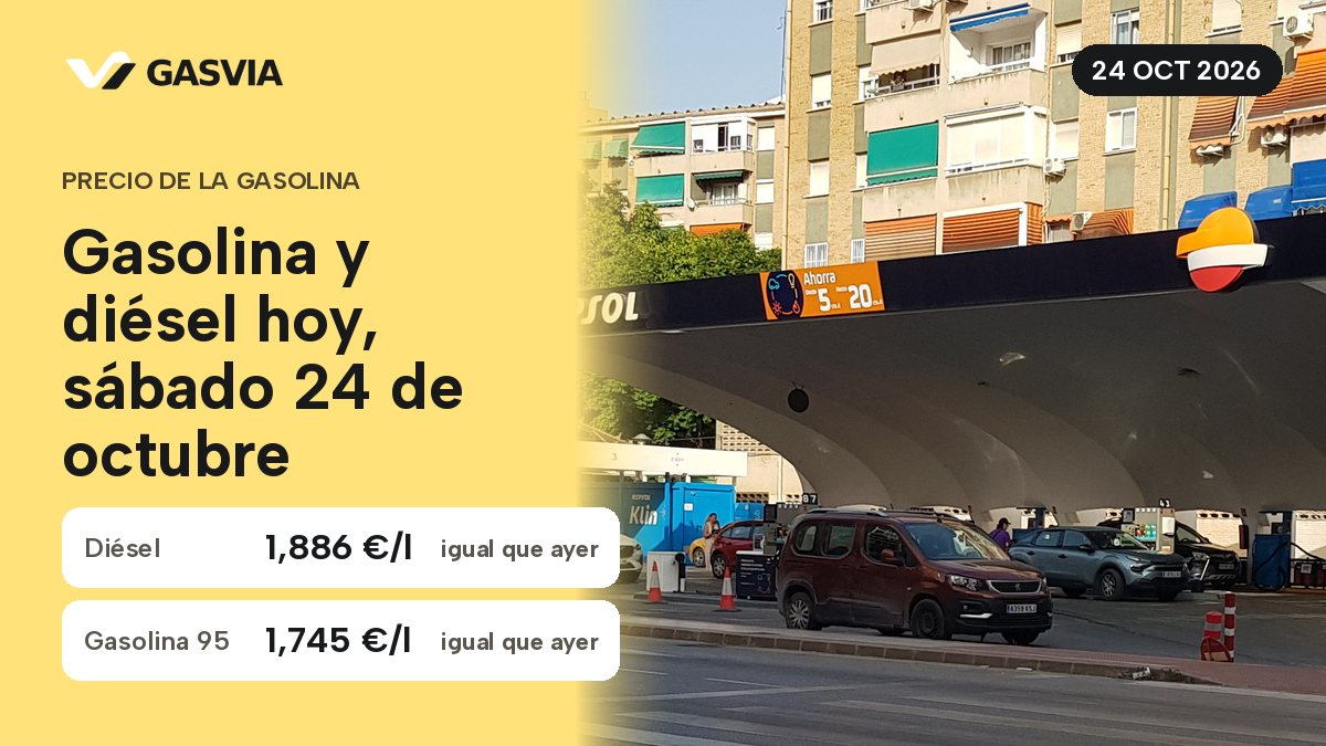 Gasolina y diésel hoy, sábado 24 de octubre