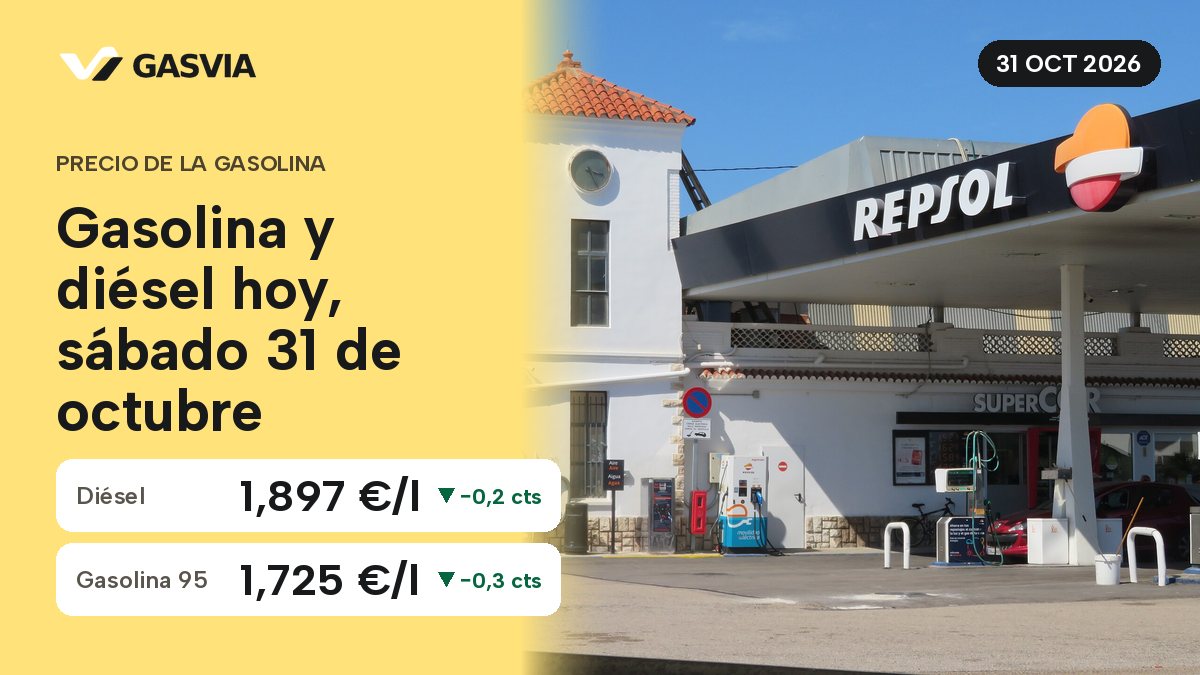 Gasolina y diésel hoy, sábado 31 de octubre